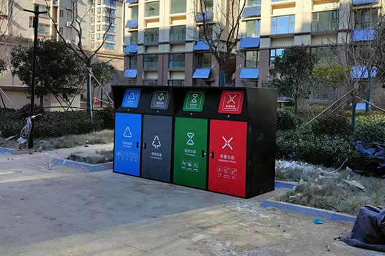 四分類垃圾桶罩，垃圾分類亭